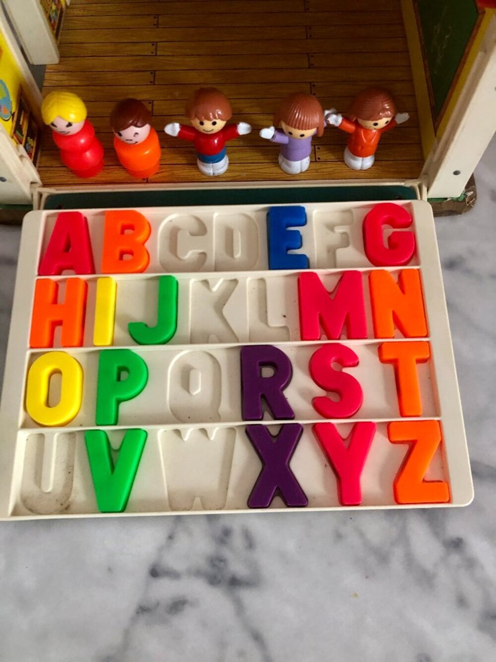 Fisher Price Little People Play Family School House #923 Vtg 1970s With Bell - Picture 2 of 16